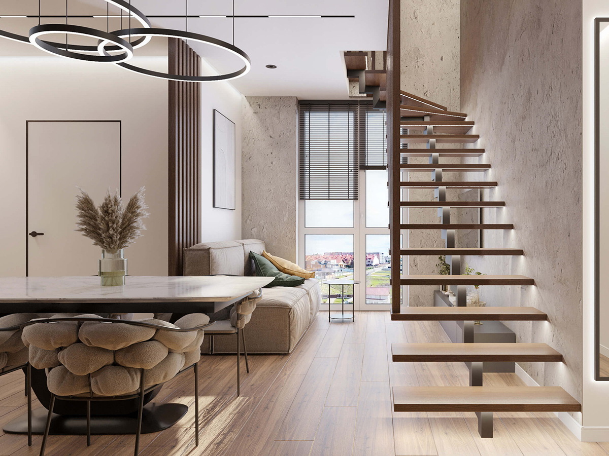 Modern nappali skandináv stílusban